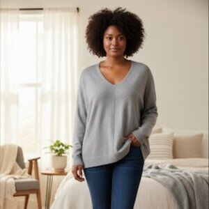 NWT 4X Womens Cozy Ribbed Pullover - Auden - Gray